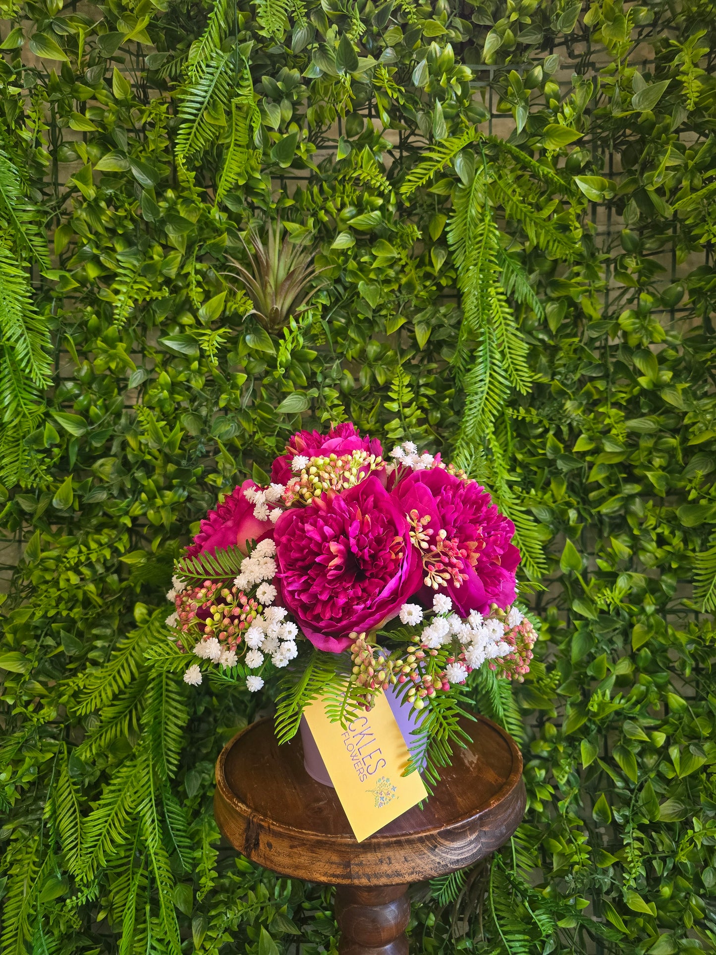 Peony Silk Pail Arrangement