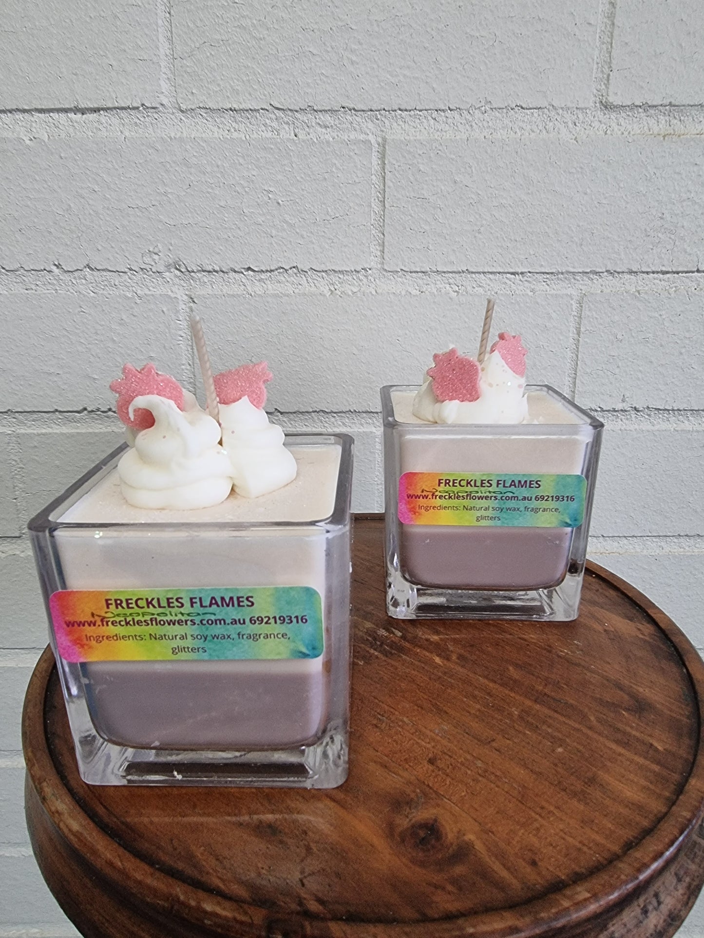 Glass Neopolitan Candles