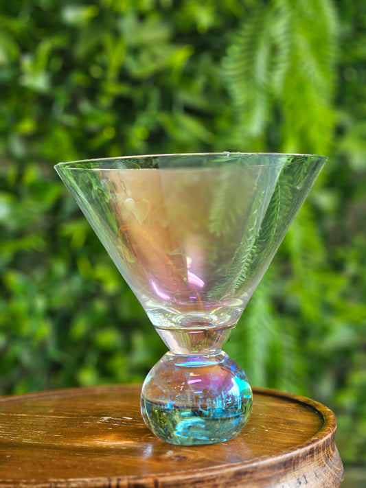 Iridescent Stemless Martini Glasses