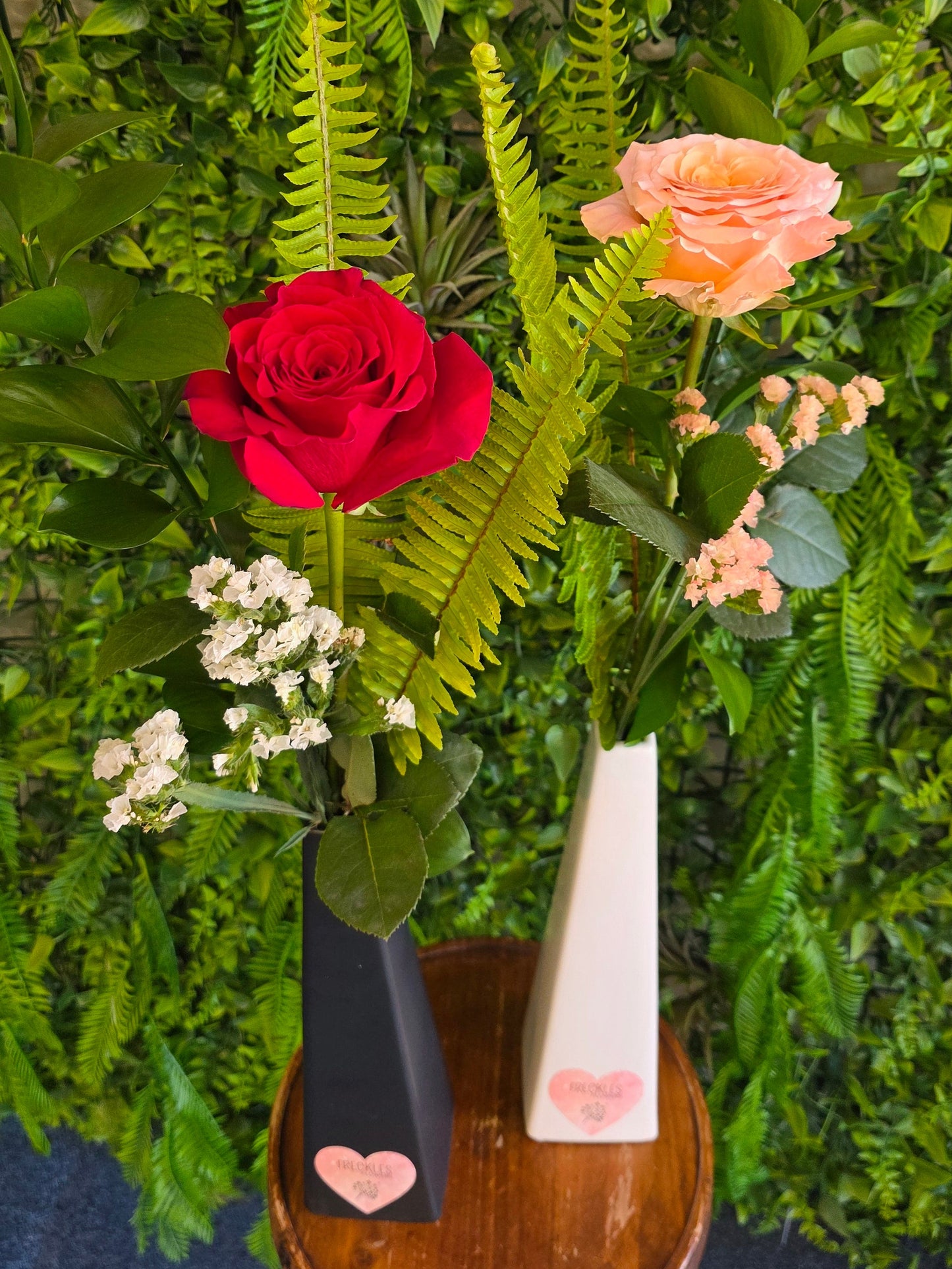 Single rose in bud vase